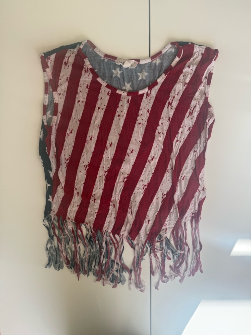 Cloud Chaser Red, White & Blue Fringe Tank Top
